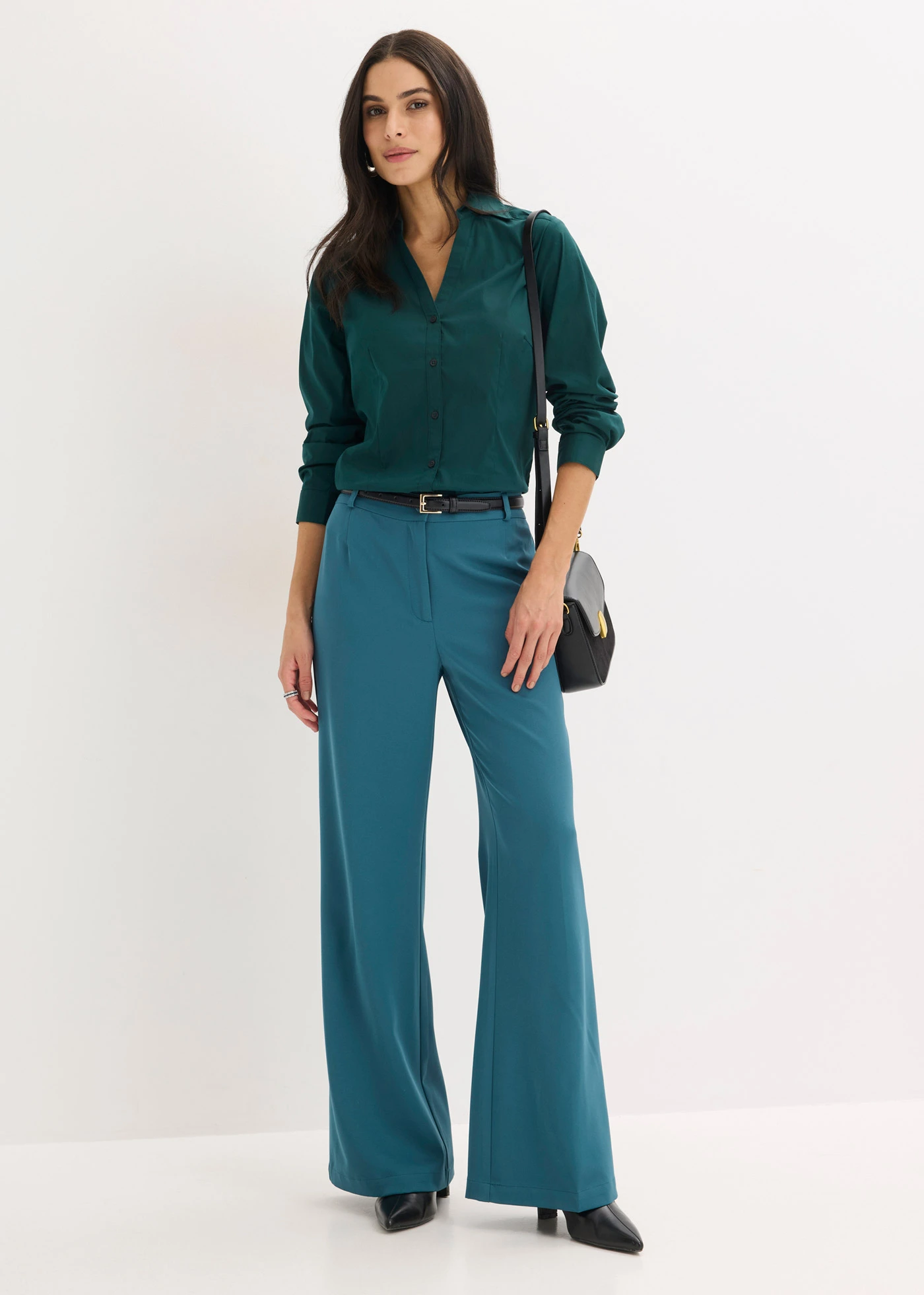 Strečová blúzka • tmavozelená • obchod bonprix