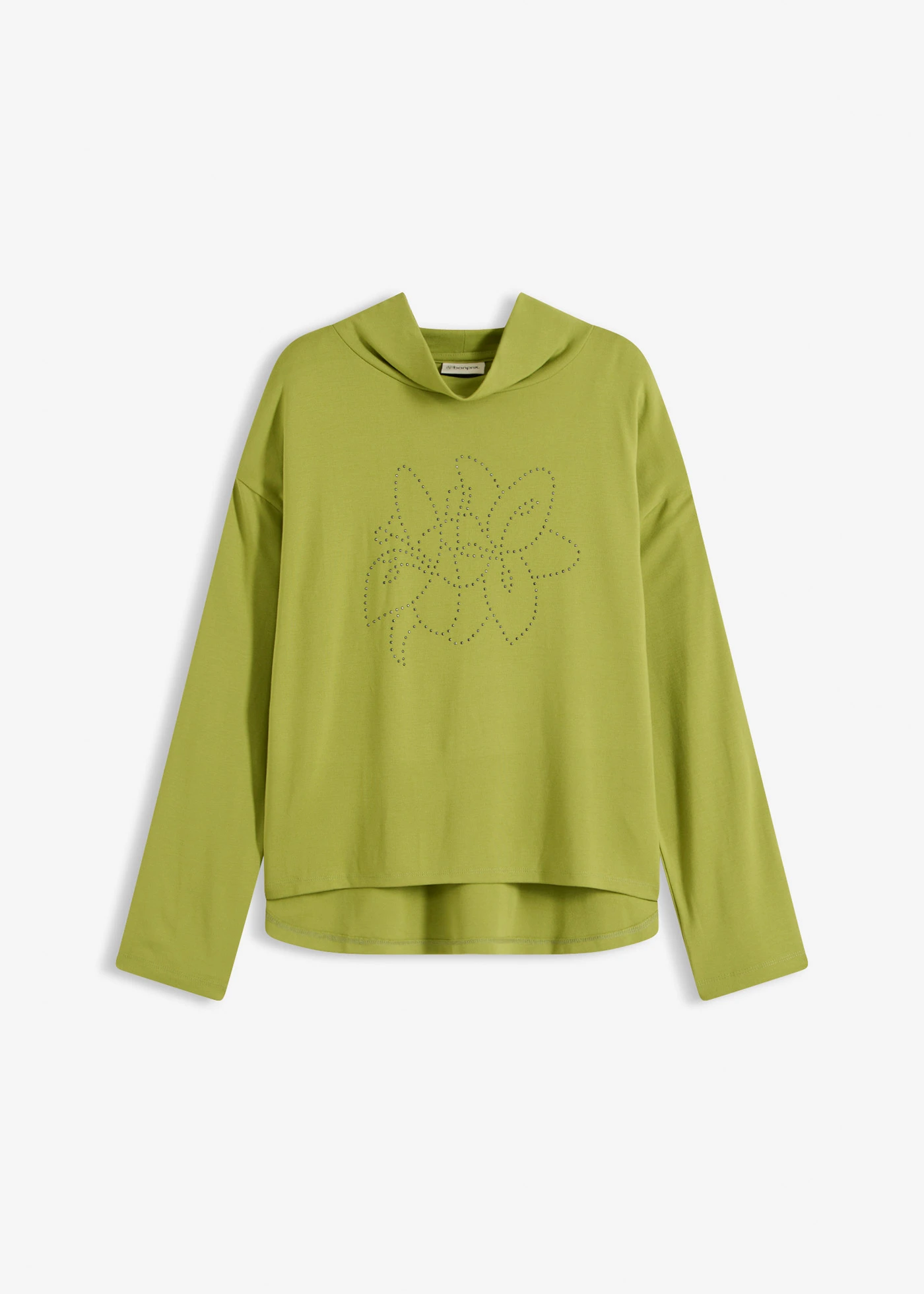 T-shirt confortable en Punto di Roma • vert mousse • Boutique bonprix