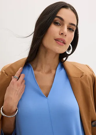 Bluză cu mâneci lungi • albastru mediu • magazin bonprix