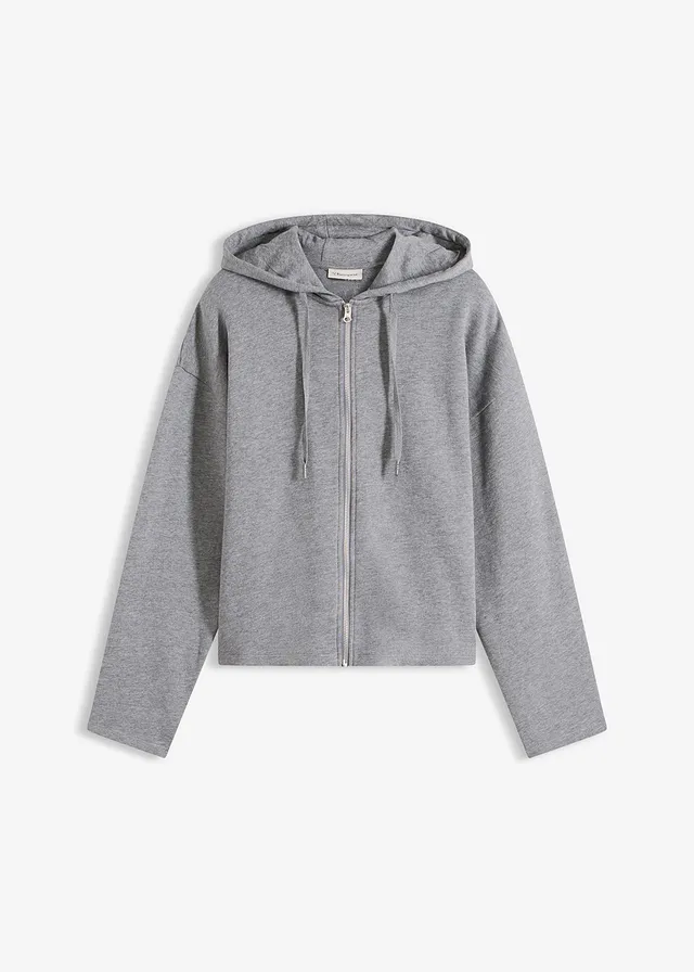 Sweatvest met biologisch katoen, Kleur: grijs gemêleerd mêlee