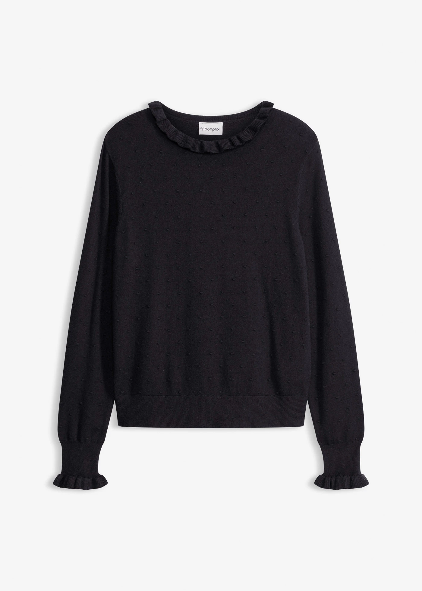 Fijn gebreide trui van viscosemix • zwart • bonprix online shop