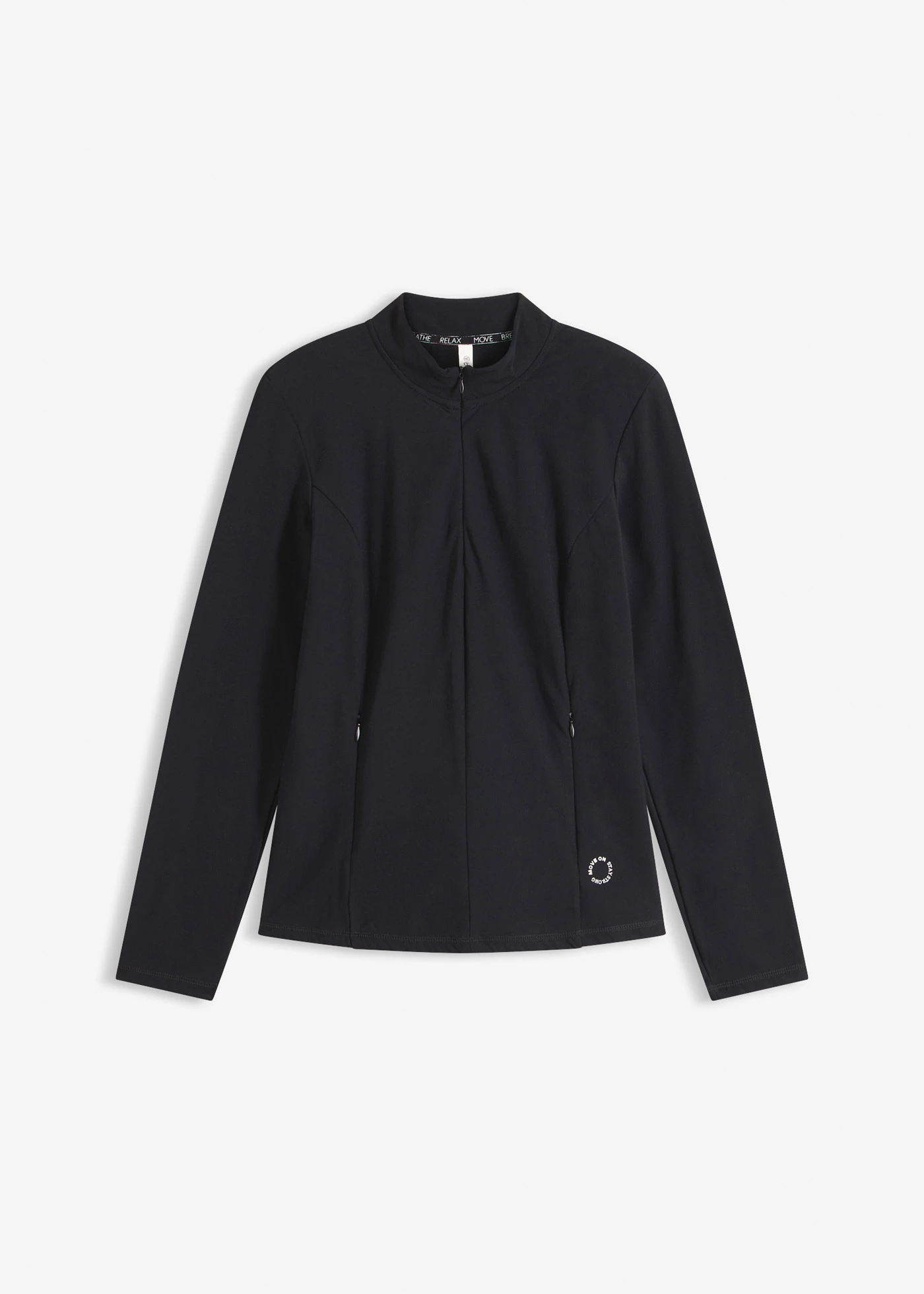 Thermo outdoor jas met halve ritssluiting, sneldrogend • zwart • bonprix online shop