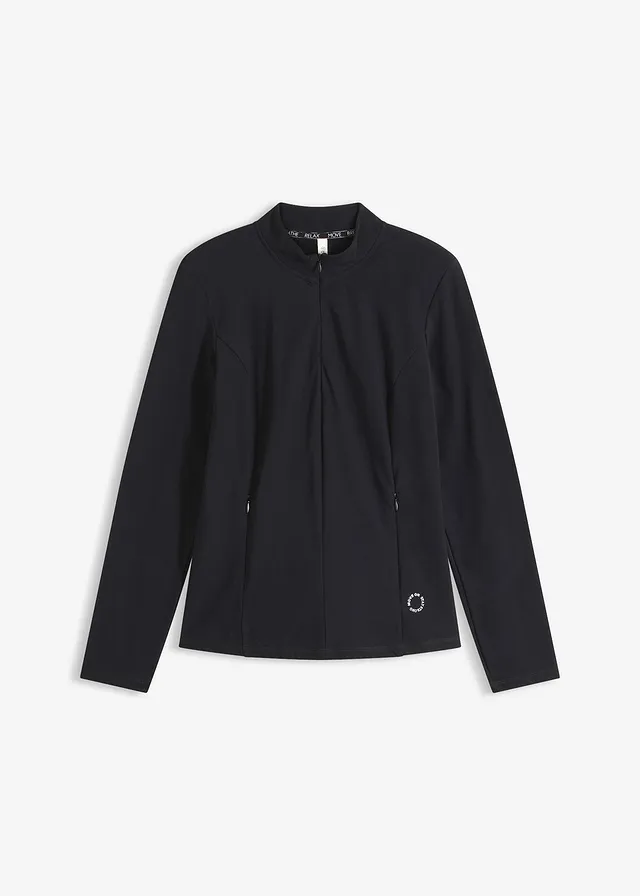 Kurtka termiczna z zamkiem do połowy, szybkoschnąca • czarny • sklep bonprix