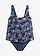 Badpak in tankini-look, Kleur: donkerblauw gedessineerd