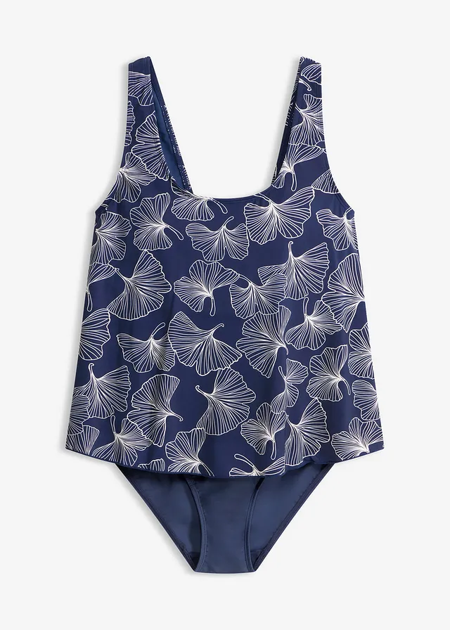 Costum de baie cu aspect tankini • bleumarin cu imprimeu • magazin bonprix