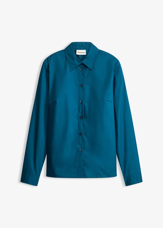 Overhemdblouse, Kleur: blauwpetrol