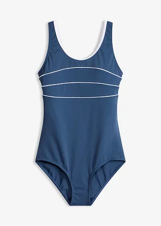 Badpak met siernaden, Kleur: diepblauw-wit