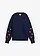 Sweater in een katoenmix, Kleur: donkerblauw-aardbeirood met print