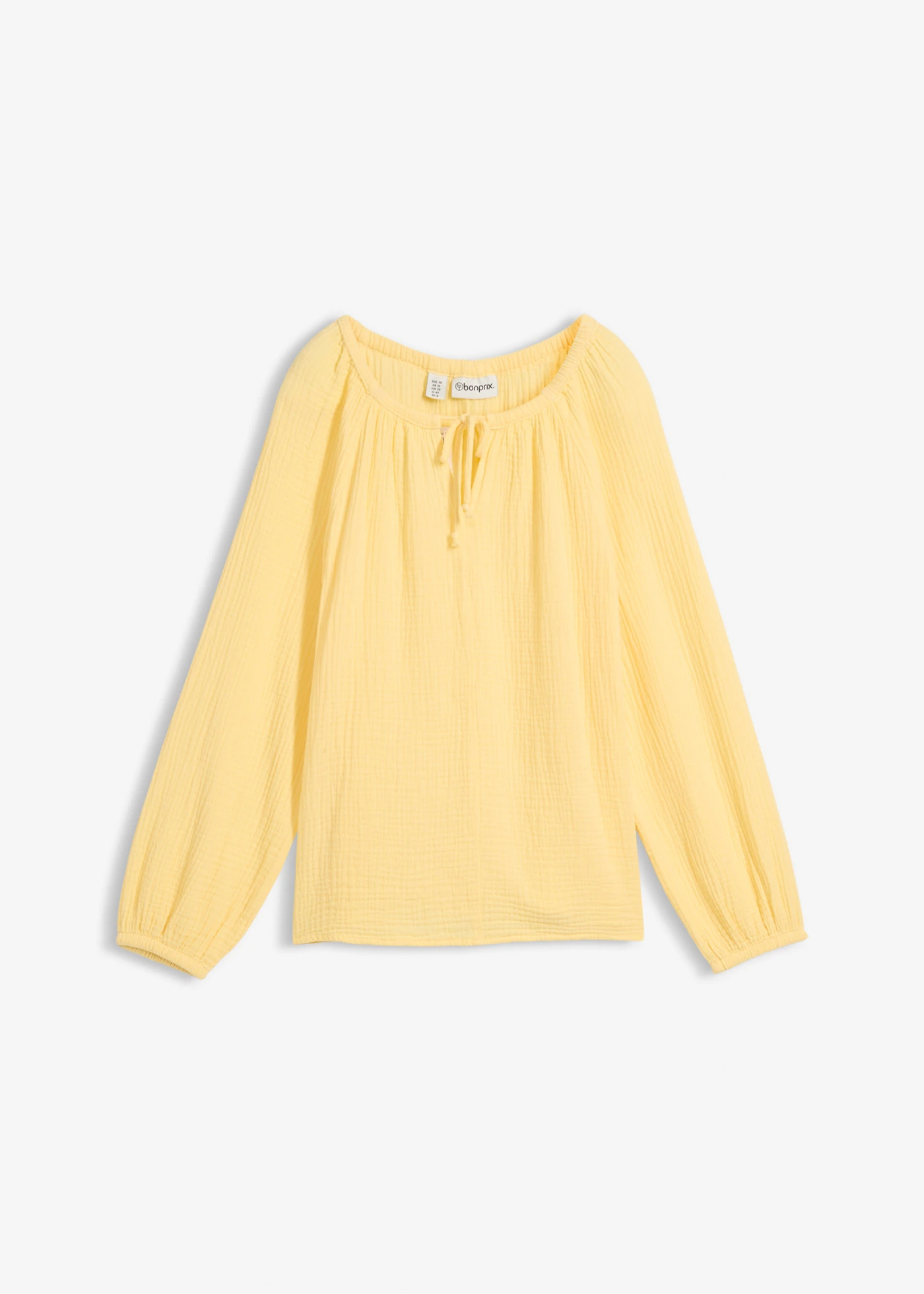 Mousseline blouse van katoen • lichtgeel • bonprix online shop