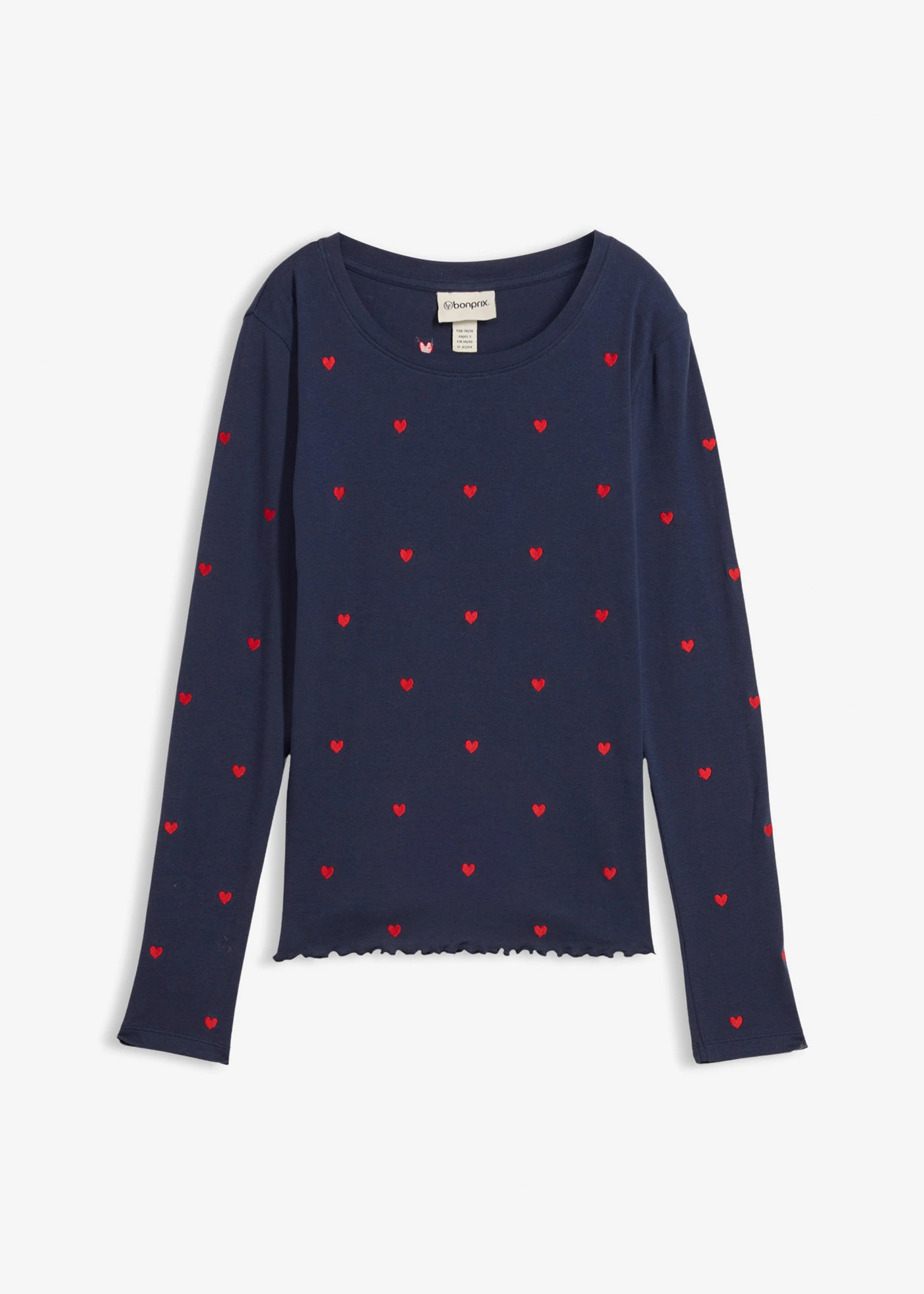 Longsleeve • donkerblauw-aardbeirood • bonprix online shop