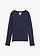 T-shirt manches longues 100% coton, Couleur: bleu foncé-fraise imprimé