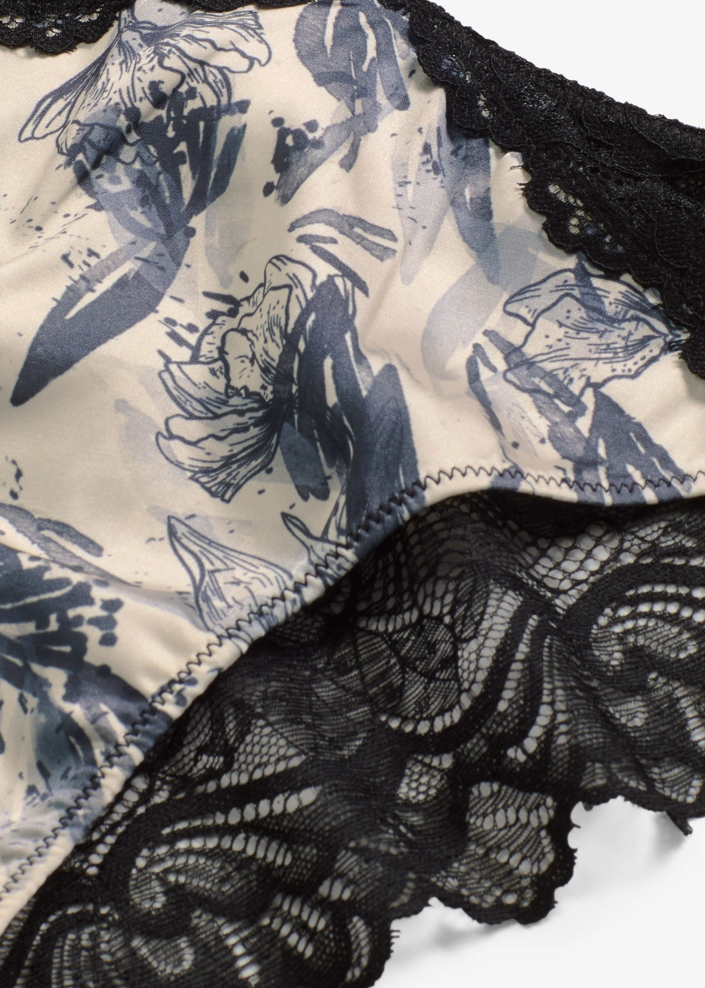 Slip mini en satin imprimé • gris acier imprimé • Boutique bonprix