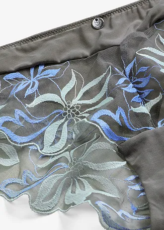 Chilot hipster cu broderie fină • gri-granit-albastru mediu floral • magazin bonprix