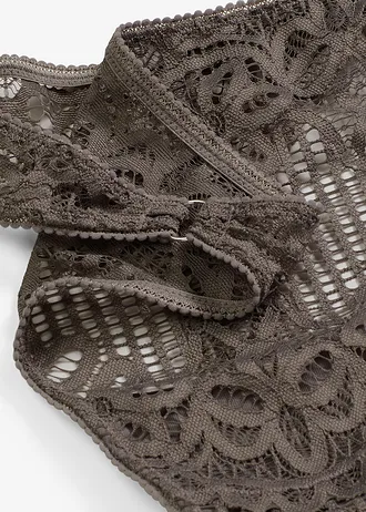 Mini tanga csipkéből • gránitszürke • bonprix áruház