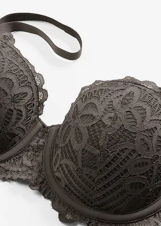 Sutien balconette din dantelă • gri-granit • magazin bonprix