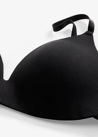 Sutien cu cupe fără armătură cu bumbac organic • negru • magazin bonprix