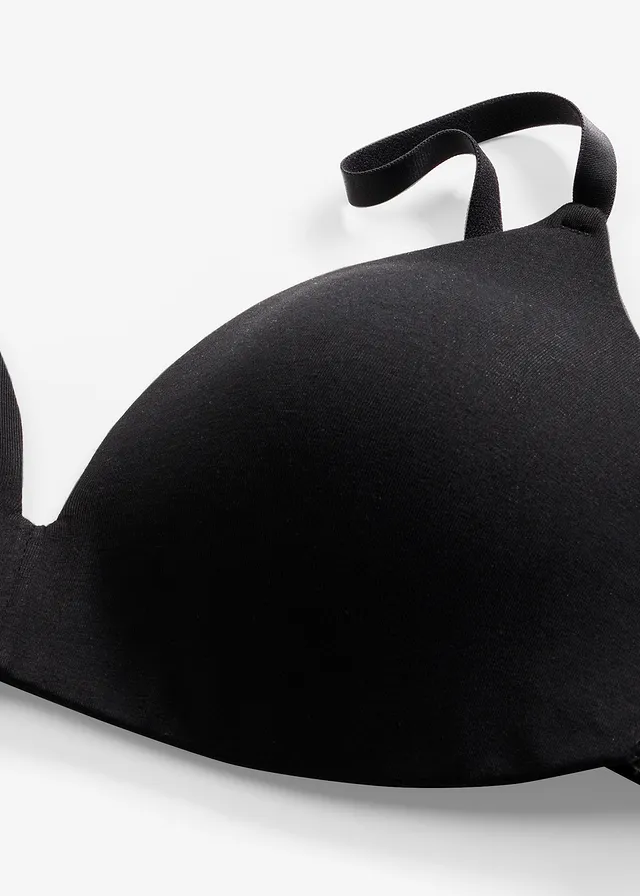 Előformázott melltartó merevítő nélkül, bio-pamuttal • fekete • bonprix áruház