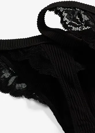 Tanga s měkkým žebrovaným materiálem • černá • bonprix obchod