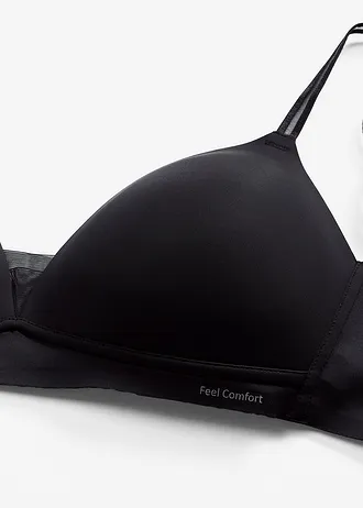 Feel Comfort előformázott melltartó merevítő nélkül, neccbetéttel • fekete • bonprix áruház