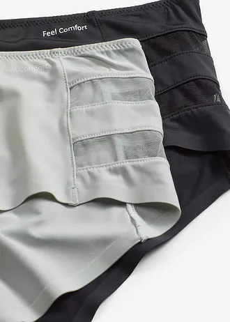 Figi panty maxi z kolekcji Feel Comfort z laserowymi wycięciami (2 pary) • niebieski kremowy+czarny • sklep bonprix