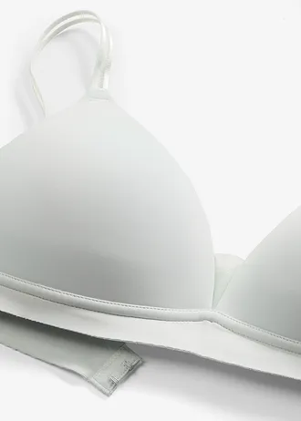 Feel Comfort előformázott melltartó merevítő nélkül, neccbetéttel • krémkék • bonprix áruház