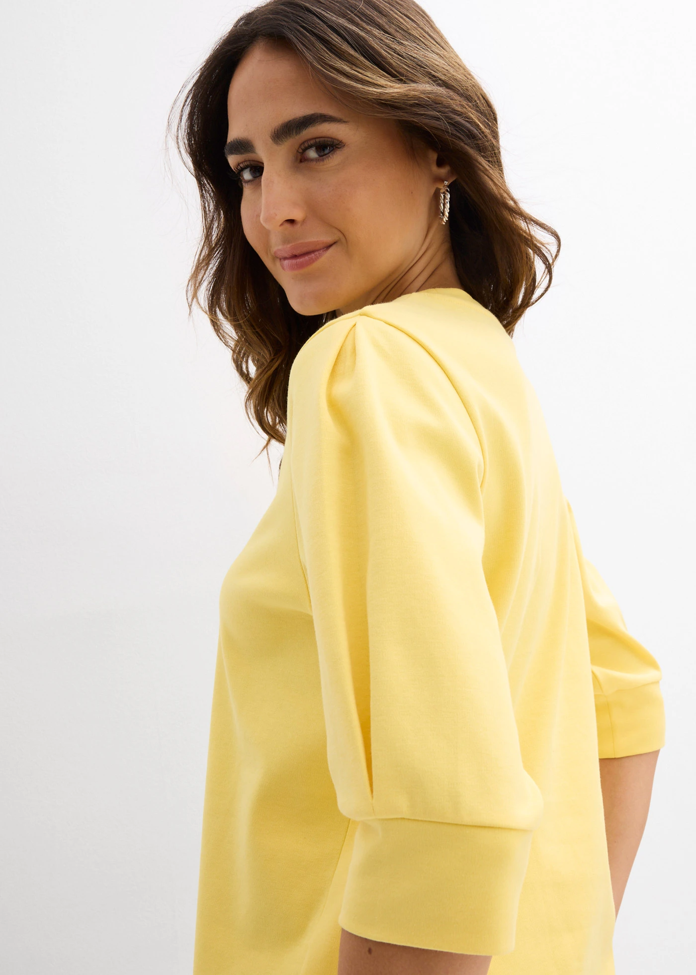 Bluză tricot din bumbac organic 100% • galben • magazin bonprix