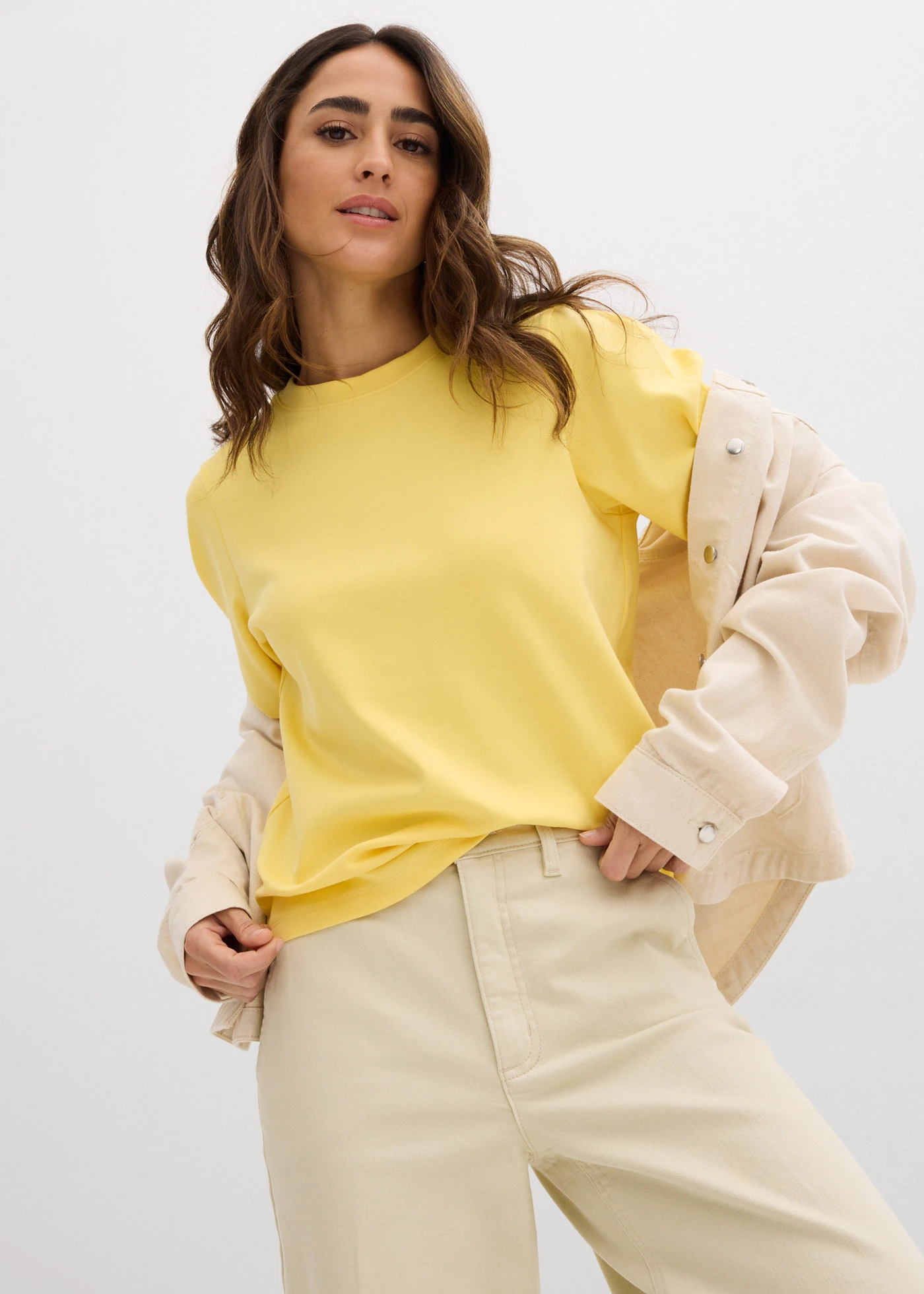 Bluză tricot din bumbac organic 100% • galben • magazin bonprix