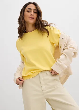 Bluză tricot din bumbac organic 100% • galben • magazin bonprix