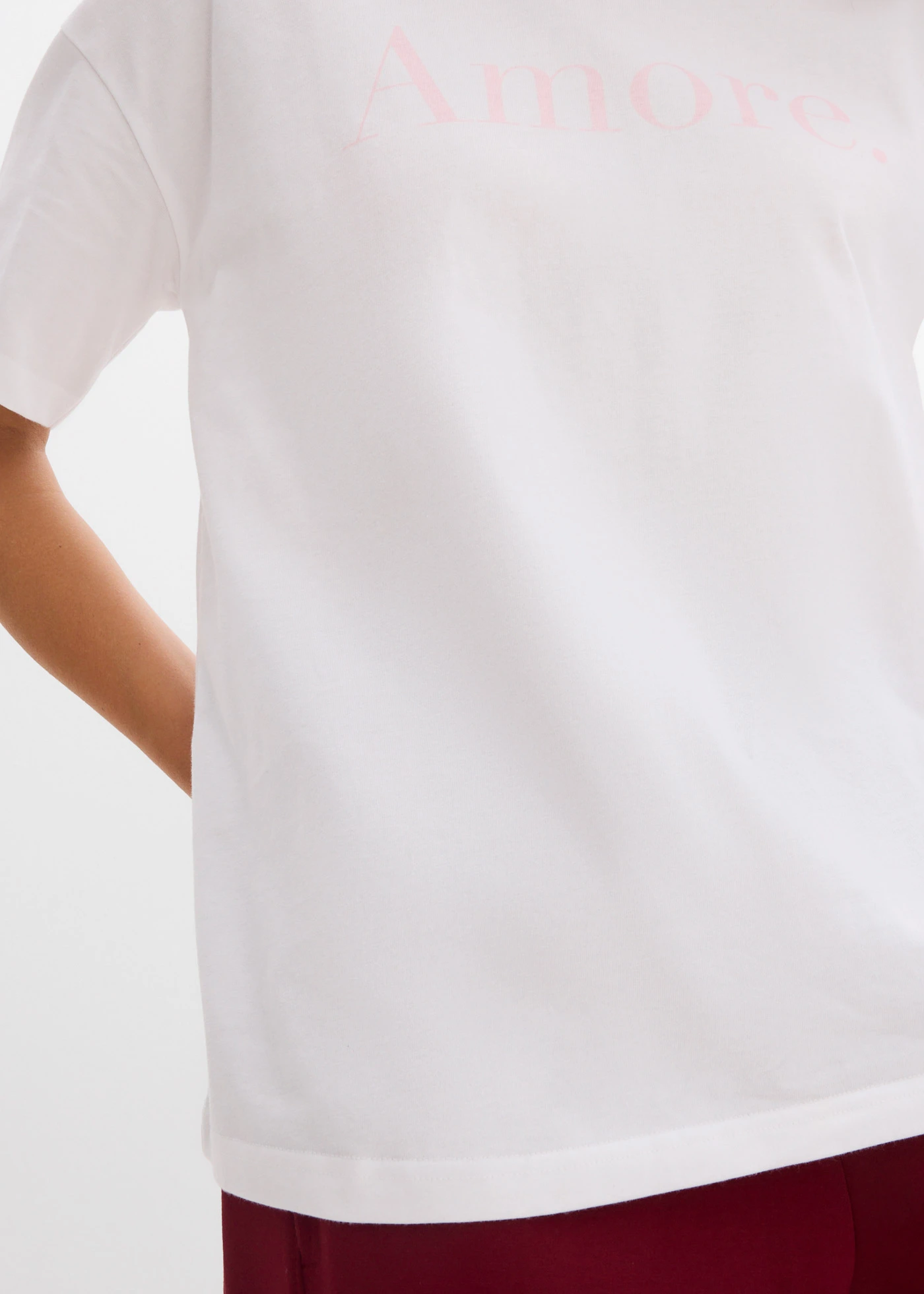 Tricou din bumbac organic 100% • alb/roz cristal • magazin bonprix