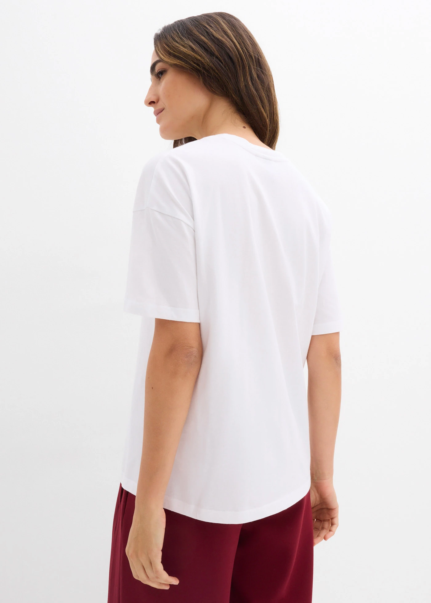 T-shirt van biologisch katoen • wit/kristalroze • bonprix online shop