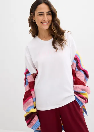 T-shirt 100% coton • blanc/rose cristal • Boutique bonprix