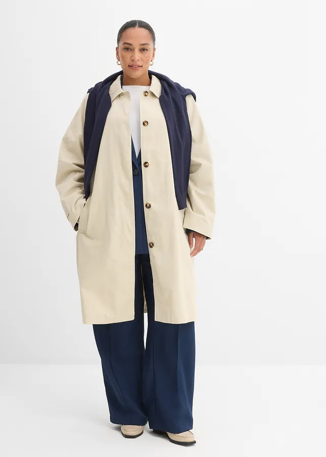 Trench à boutonnage simple, Couleur: sable clair