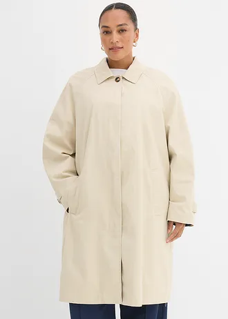 Trenchcoat met knoopsluiting, Kleur: lichtsand