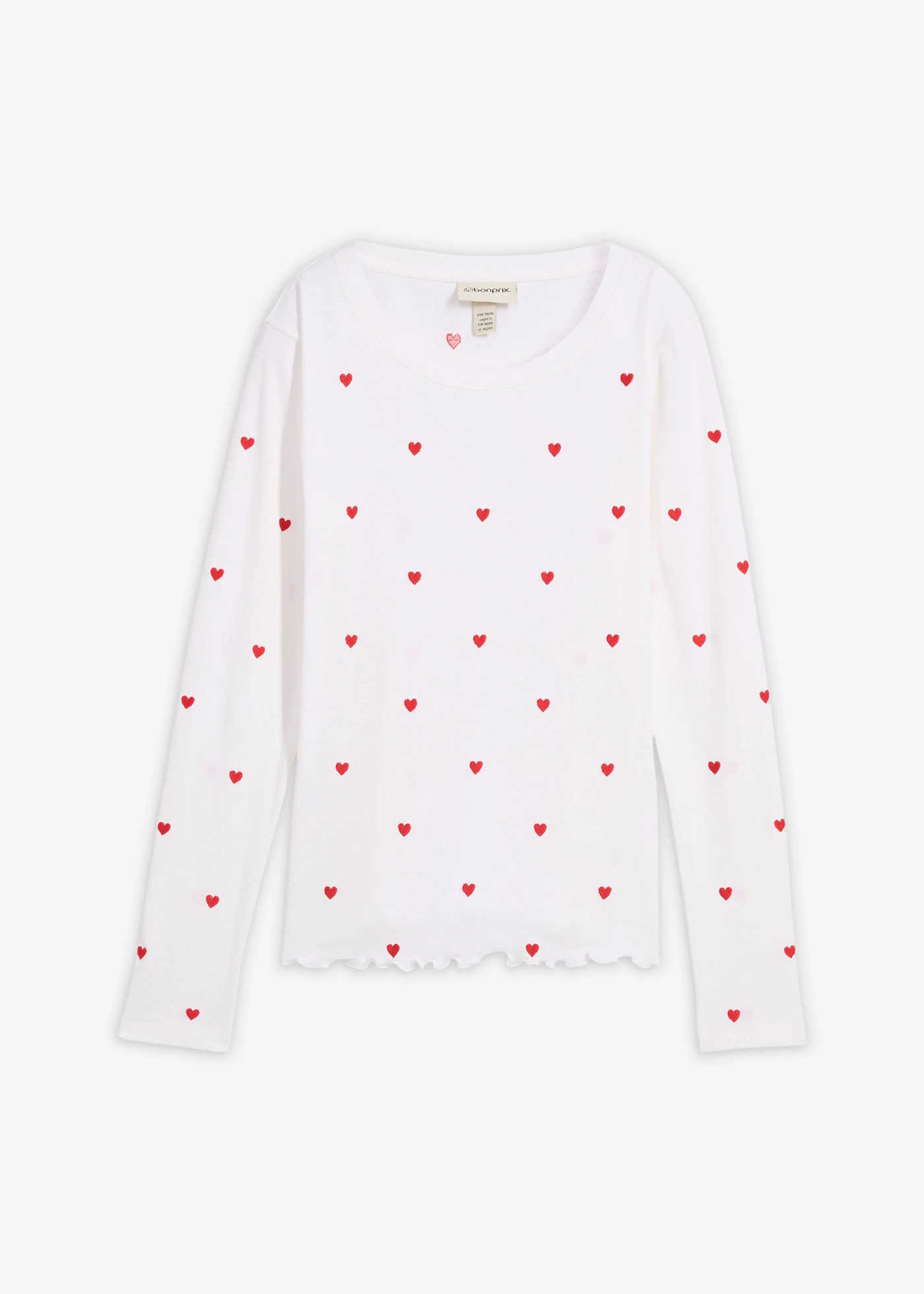 Longsleeve • wit + aardbeirood • bonprix online shop