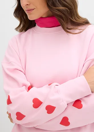 Bluză casual din material cu bumbac • roz-cristal-roșu-căpșună • magazin bonprix