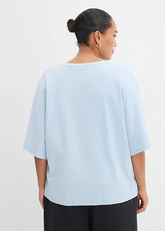 Shirt van zware jersey, Kleur: poederblauw