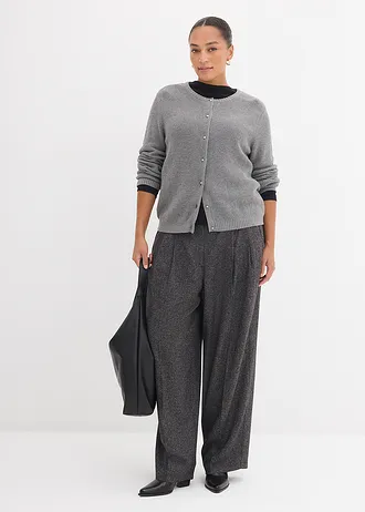 Gilet en maille avec boutons décoratifs, Couleur: gris chiné