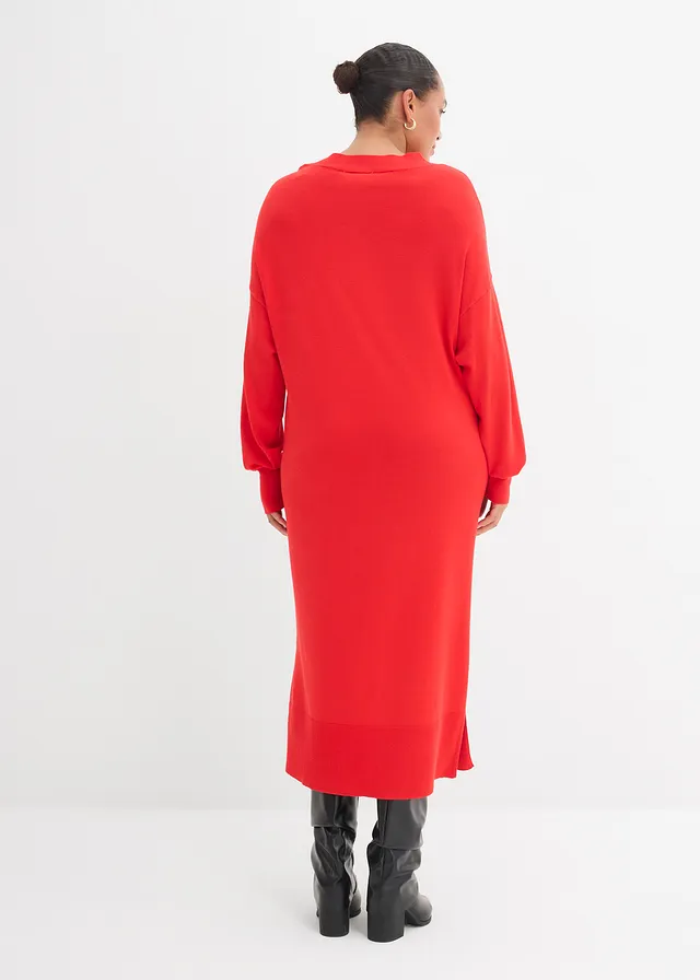 Robe midi ample, Couleur: fraise