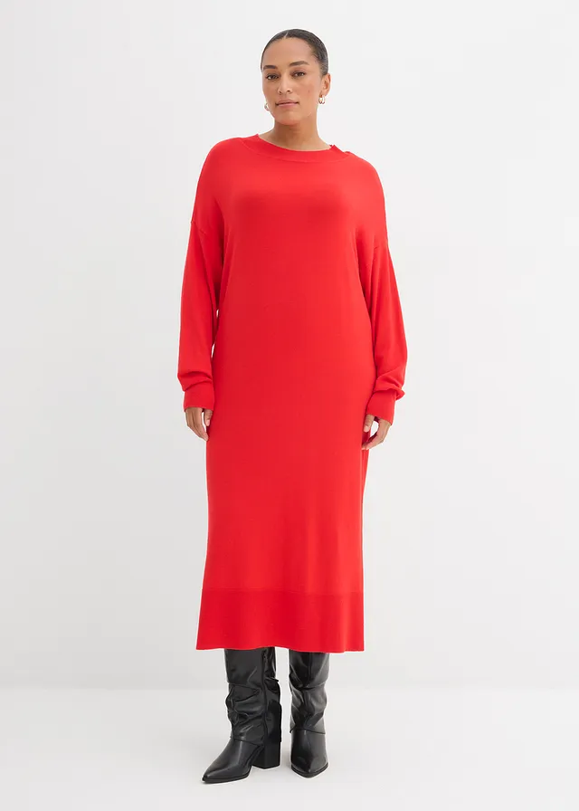 Robe midi ample, Couleur: fraise