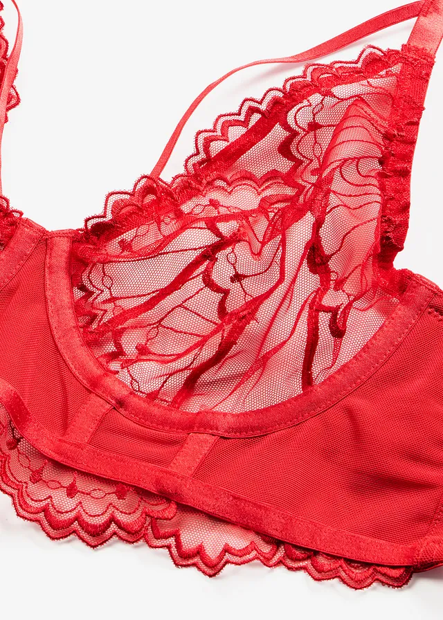 Soutien-gorge long en broderie • rouge salsa • product-page.page-title-suffix