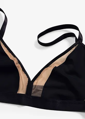 Bralette zonder beugel met transparante inzetstukken • zwart-lichtbruin • bonprix online shop