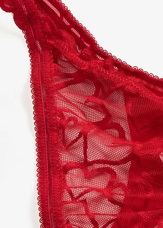 Chilot string tanga cu dantelă cu inimioare • roșu-salsa • magazin bonprix