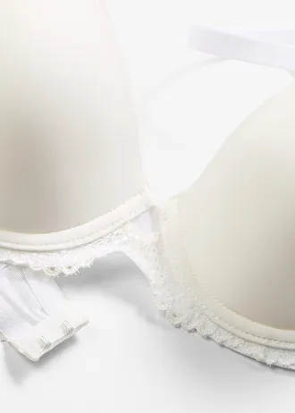 Sutien vătuit, cu dantelă delicată • ecru • magazin bonprix