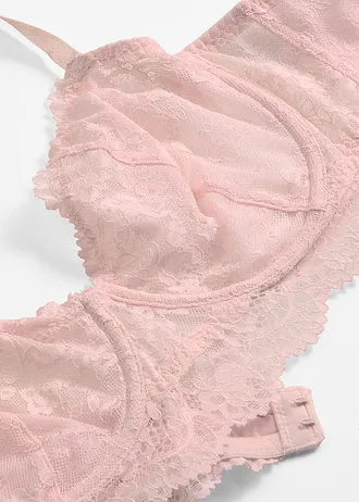 Podprsenka s kosticemi, z jemné krajky • pudrově růžová • bonprix obchod