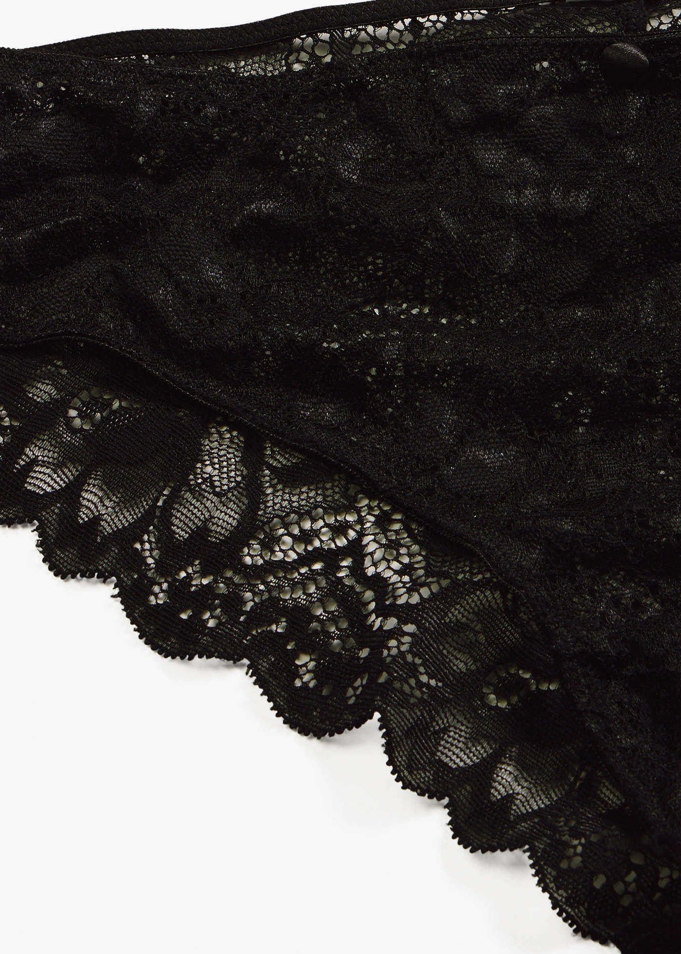 Slip mini avec dentelle florale • noir • Boutique bonprix