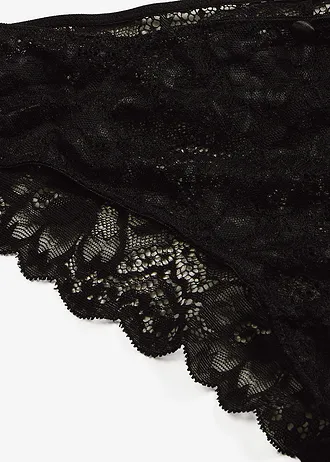 Slip à dentelle florale • noir • Boutique bonprix