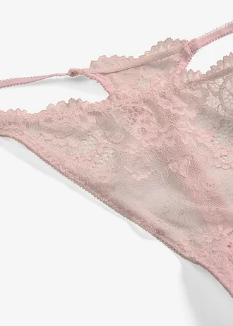 Kalhotky tanga z jemné krajky • pudrově růžová • bonprix obchod