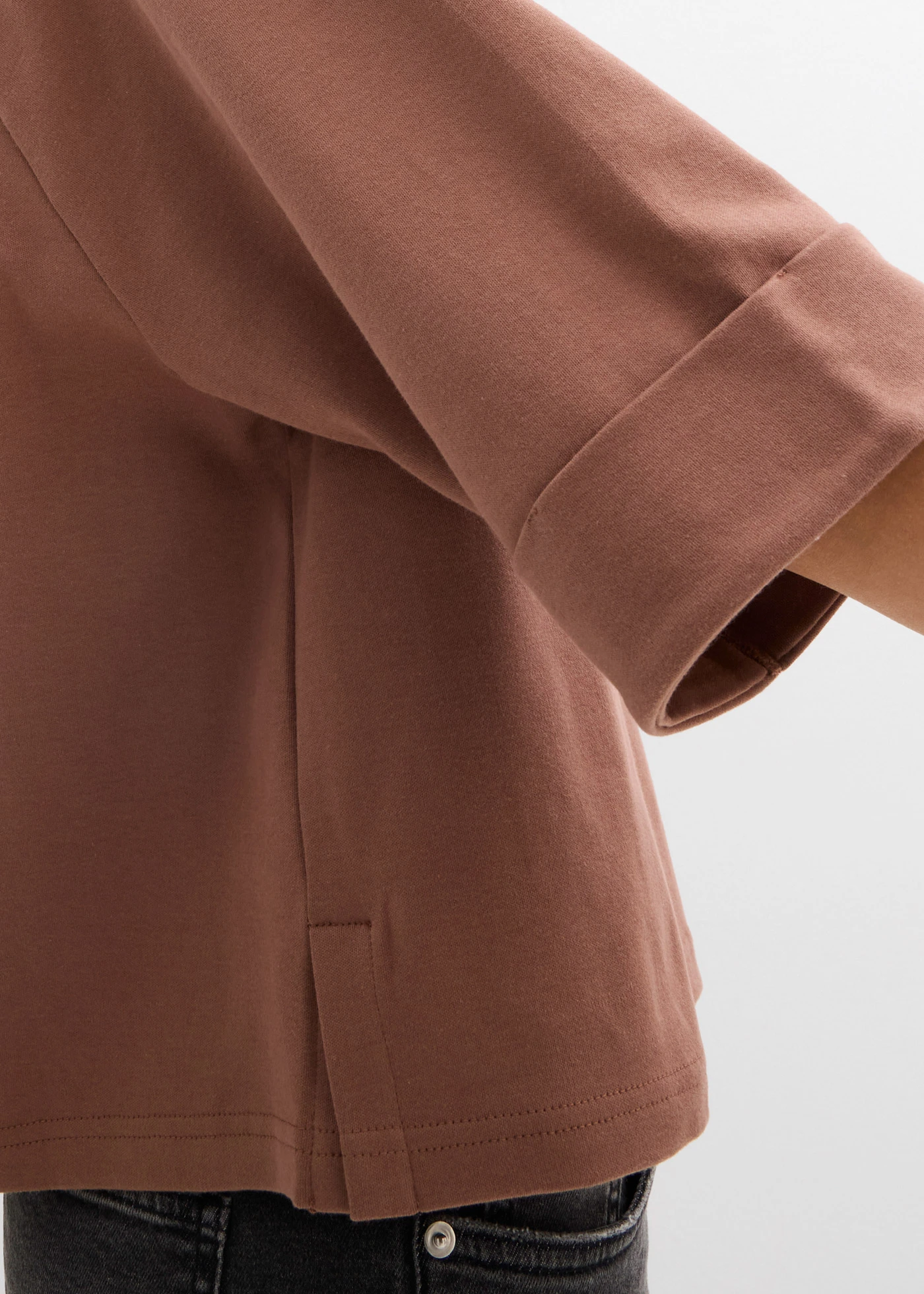 T-shirt à manches raglan en coton épais • marron • Boutique bonprix