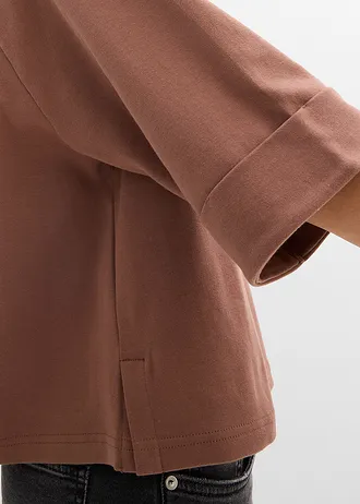 T-shirt à manches raglan en coton épais • marron • Boutique bonprix