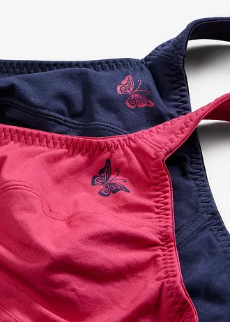 Sutien fără armătură cu bumbac organic (set/2 buc.) • roz-magnolie+albastru marin • magazin bonprix